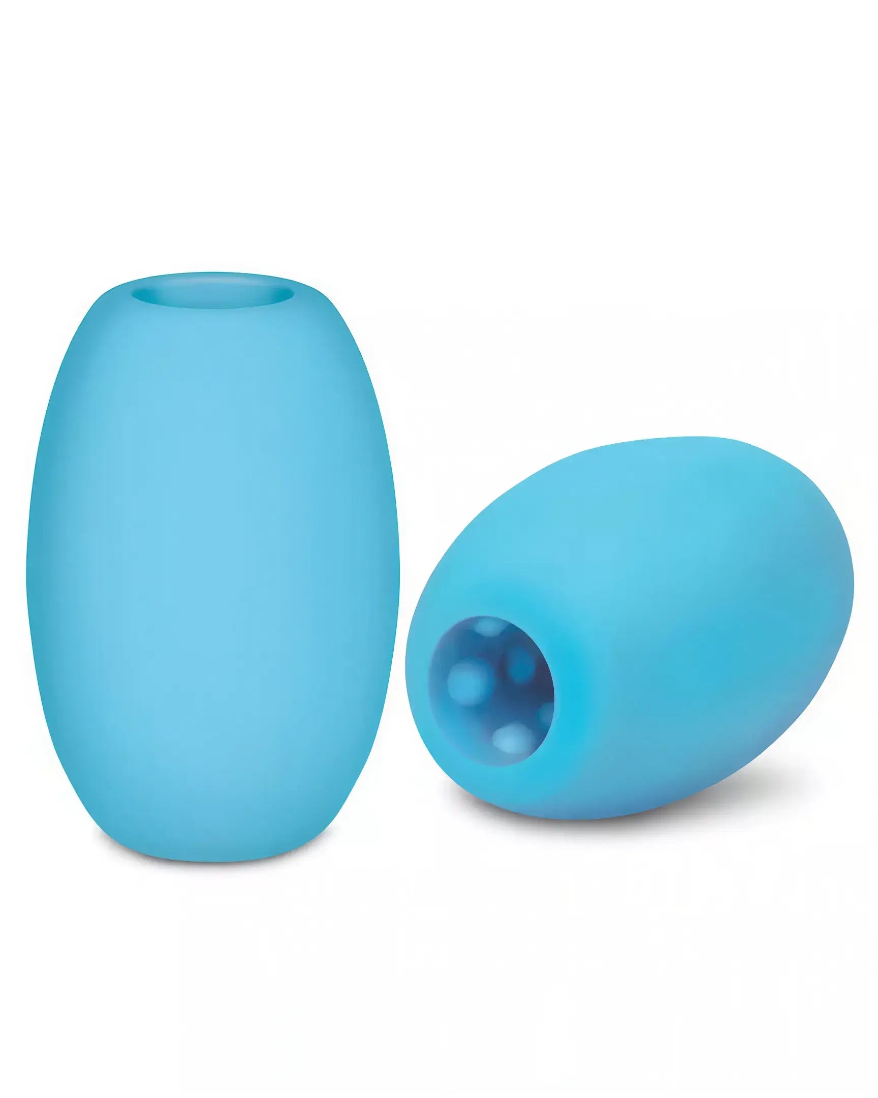 Zolo Mini Stroker Dome in light blue, featuring a smooth exterior and textured interior for enhanced stimulation.