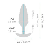 B-Vibe Bump texture plug in gray, featuring a tapered design with textured bumps for enhanced stimulation.