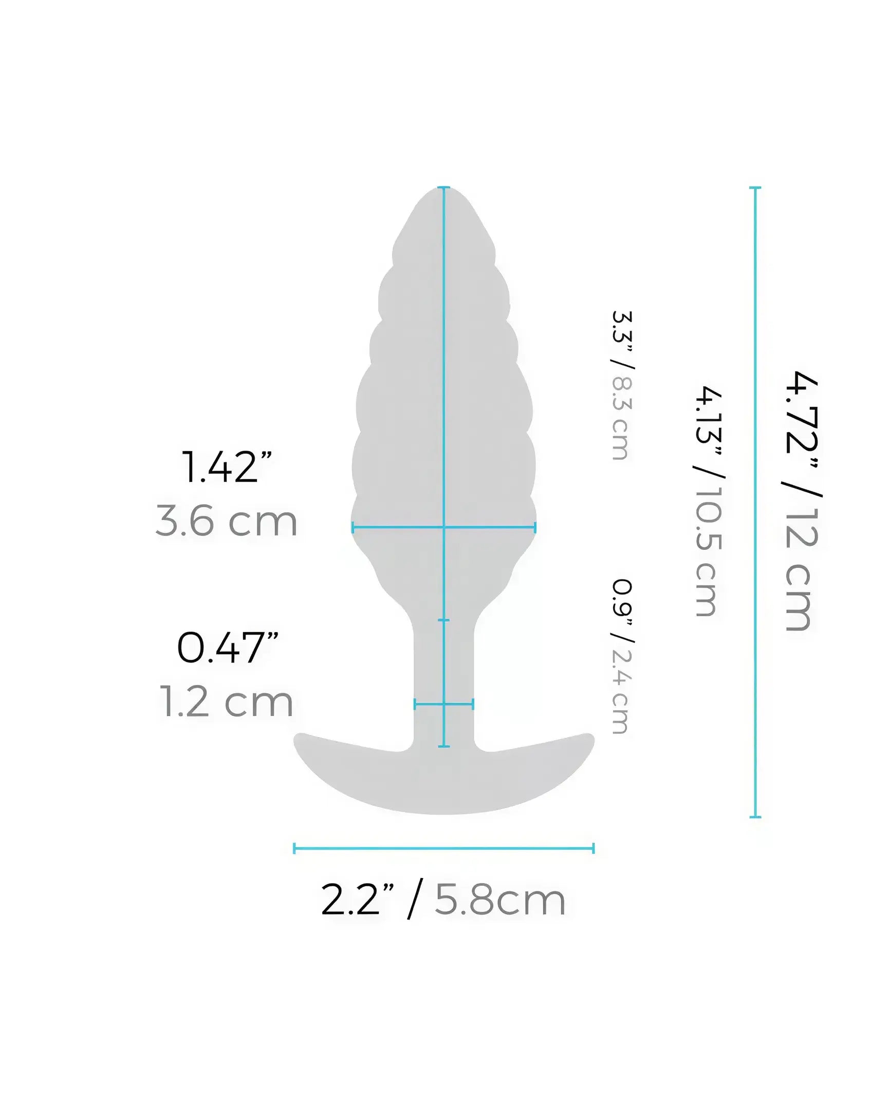 B-Vibe Bump texture plug in gray, featuring a tapered design with textured bumps for enhanced stimulation.