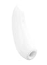 Satisfyer Curvy 1 Plus in white, featuring a curved design and control buttons on the side.