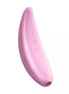 Satisfyer Curvy 3 Plus in soft pink, curved design with control buttons on the surface.