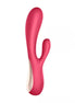 Satisfyer Mono Flex Rabbit Vibrator in bright pink with a curved design and dual stimulation features.