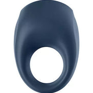 Satisfyer Strong One cock ring in dark blue with a smooth, ergonomic design and a circular opening.