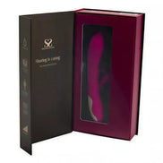 Share Satisfaction Marley in a black and burgundy box, showcasing a pink vibrator through a clear window.