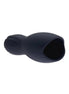 Share Satisfaction Jina Head Exciter in dark blue silicone with a textured exterior and open end for stimulation.