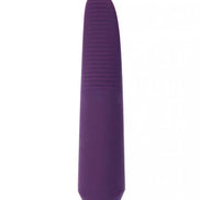 Share Satisfaction Trois in purple, featuring a tapered design with ridges for enhanced grip and stimulation.