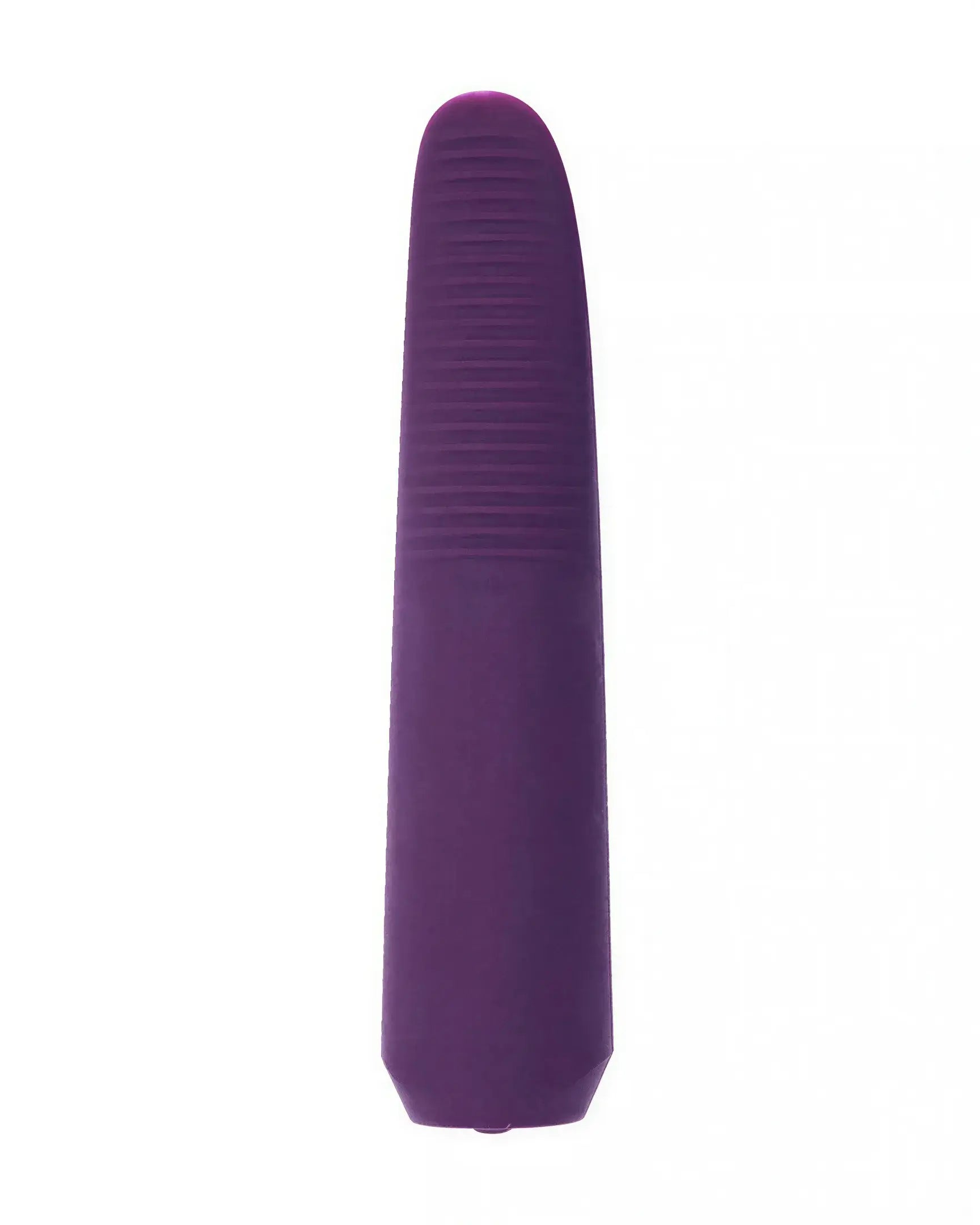 Share Satisfaction Trois in purple, featuring a tapered design with ridges for enhanced grip and stimulation.