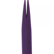 Share Satisfaction Deux in purple, featuring a sleek, tapered design with a split tip for targeted use.