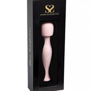 Share Satisfaction Mini Wand in a black box with a clear window, featuring a pink wand design and logo.