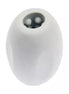 Rounded grey stroker with a smooth surface and an open top, featuring two inner spheres for stimulation.