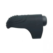 Share Satisfaction Finger Vibe in black silicone with textured grip and rounded tip, designed for targeted stimulation.