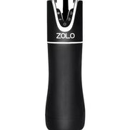 Zolo automatic blowjob masturbator in black with chrome accents and control buttons on the top.