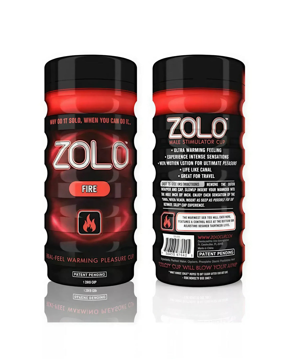 Zolo Fire Cup with a black and red design, featuring textured grip and branding on both sides.