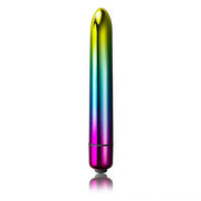Rocks Off Prism vibrator with a metallic gradient finish in shades of green, blue, and pink.