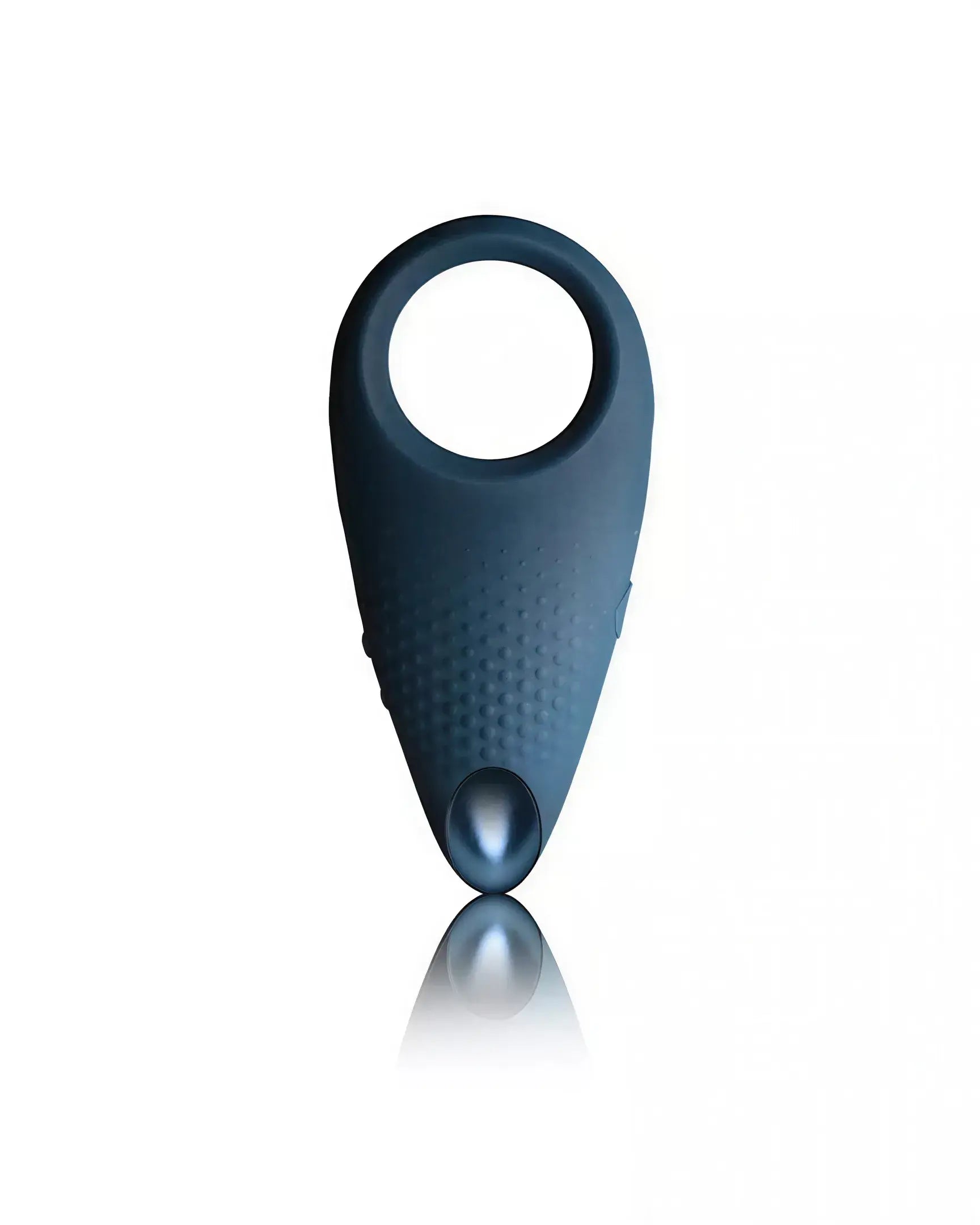 Rocks Off Men-X Empowerer vibrating cock ring in dark blue with textured surface and a smooth finish.