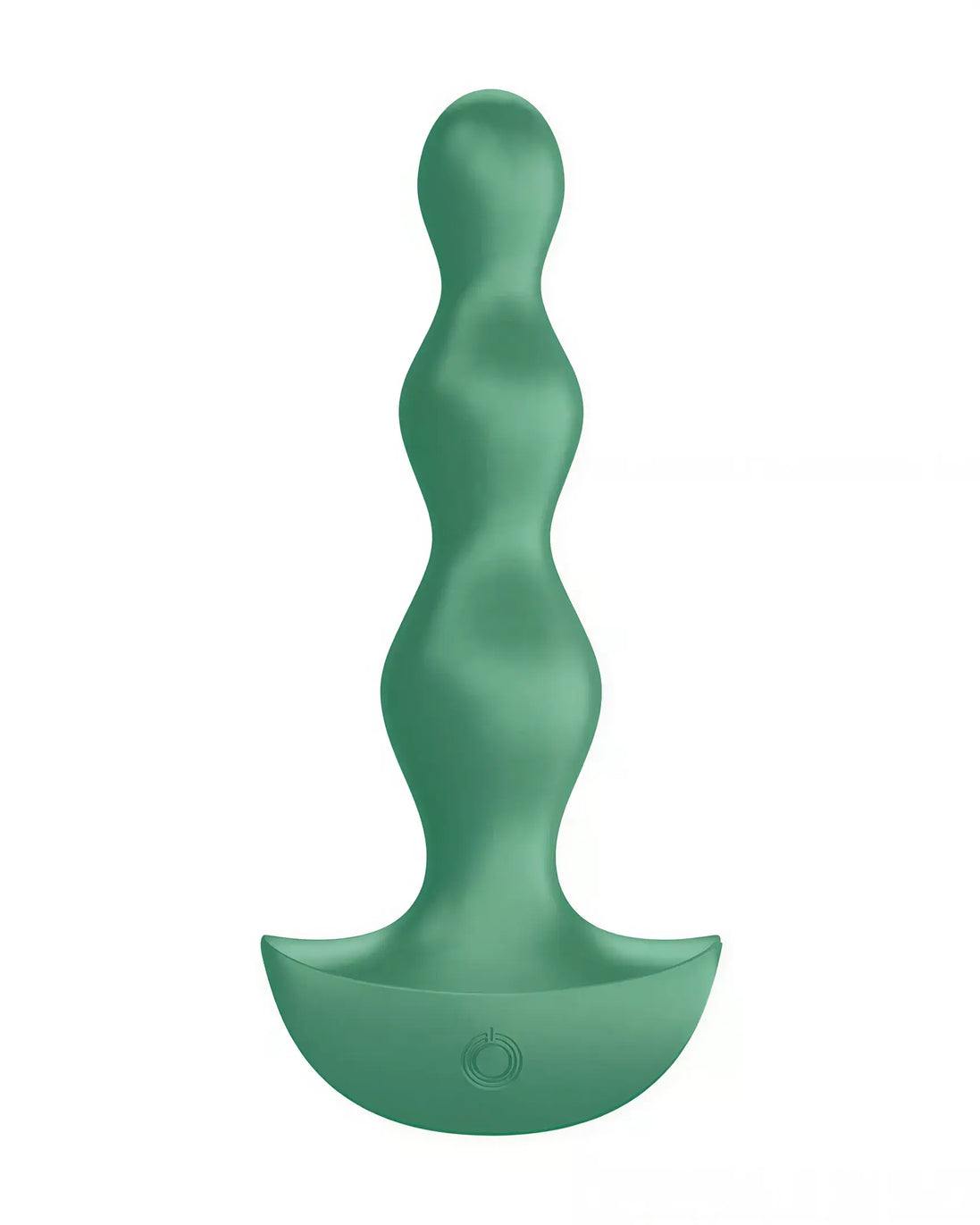 Satisfyer Lollipop Plug Vibrator 2 in green, featuring a curved design with three distinct waves and a rounded base.