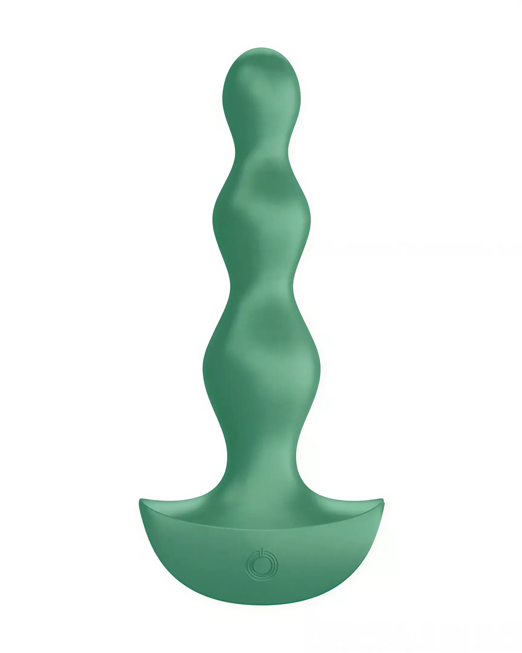 Satisfyer Lollipop Plug Vibrator 2 in green, featuring a curved design with three distinct waves and a rounded base.