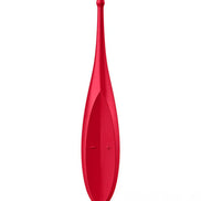 Satisfyer Twirling Fun in bright red, featuring a sleek design with control buttons on the side.