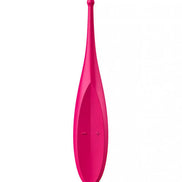 Satisfyer Twirling Fun in bright pink, featuring a sleek design with a tapered tip and control buttons.