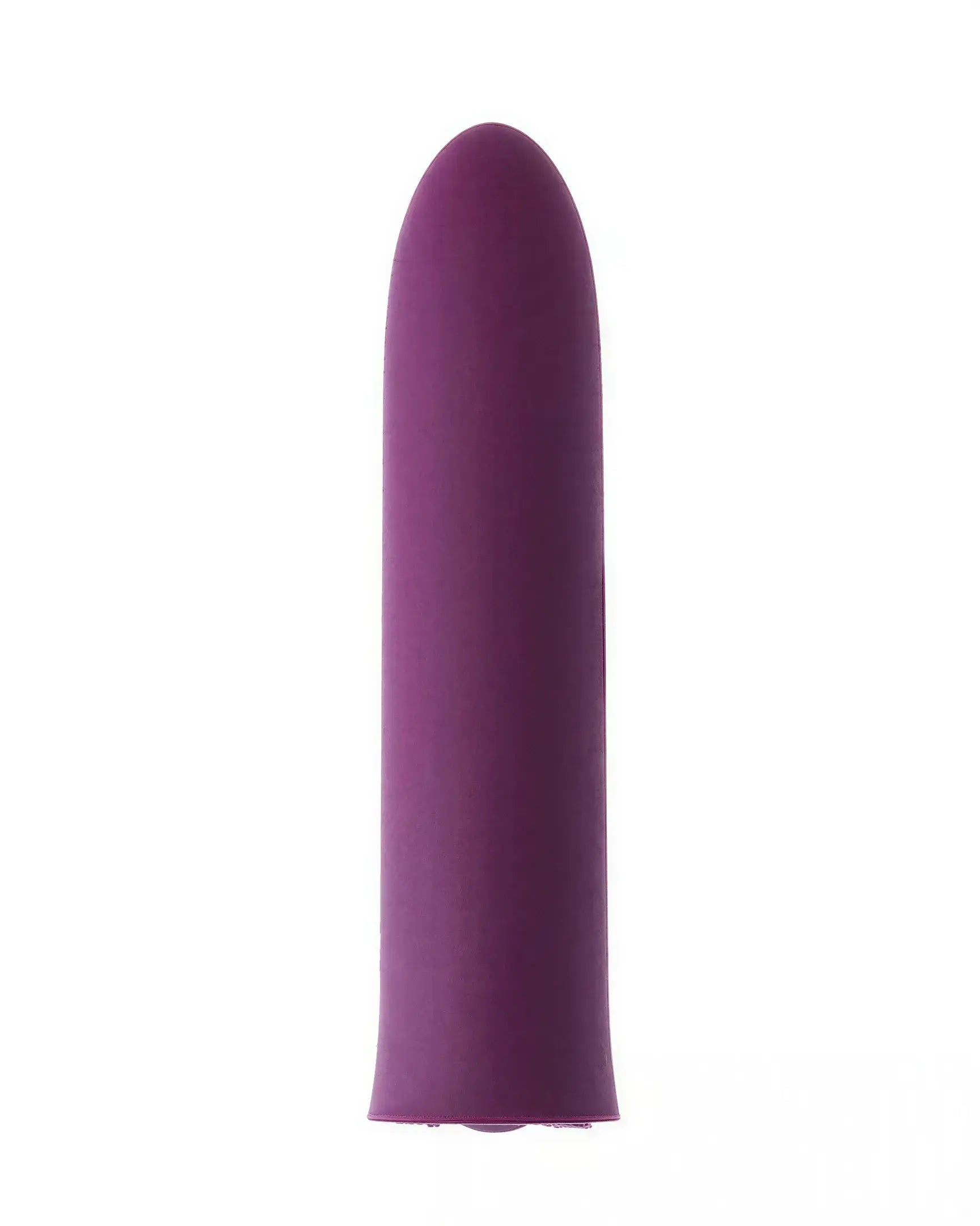 Share Satisfaction Berry Bullet Vibrator in a smooth, rounded purple design, showcasing a sleek and minimalist shape.