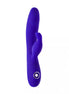 Share Satisfaction Azure Rabbit Vibrator in vibrant purple with a curved design and a clitoral stimulator arm.