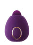 Dana clitoral stimulator in purple silicone with a rounded design and gold accent ring.