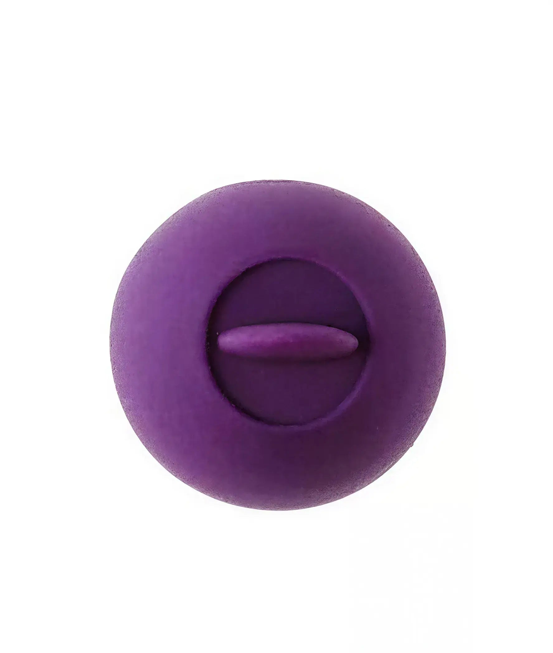 Purple Dana clitoral stimulator with a rounded shape and a central control button.