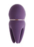 Share Satisfaction Candi clitoral vibrator in purple silicone with a gold band, featuring a rounded top and tapered base.