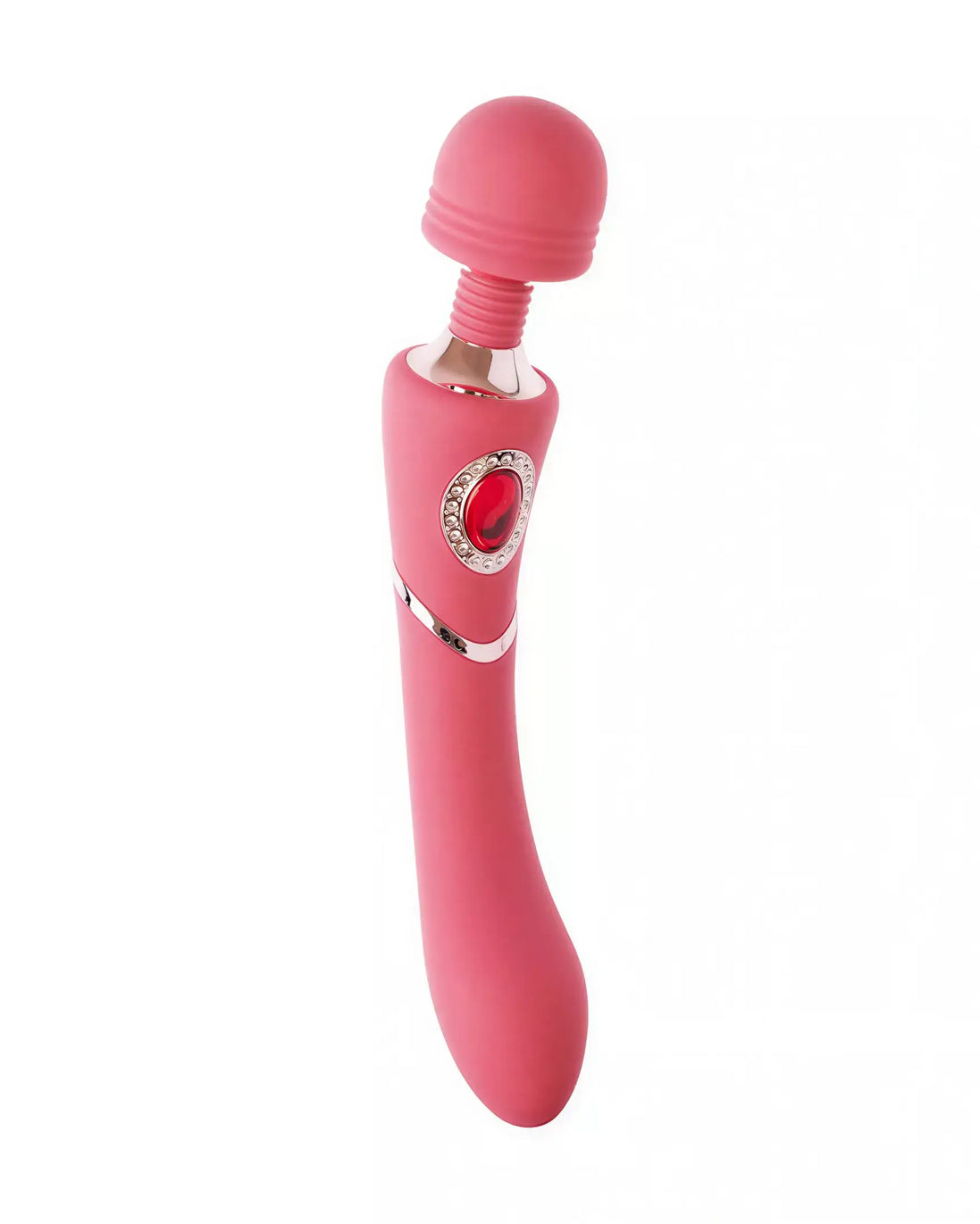 Sana luxury wand in pink with a rounded head and decorative gem detail on the handle.