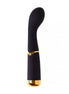 Share Satisfaction Lalain luxury G-spot vibrator in black silicone with gold accents, featuring a curved design for target...