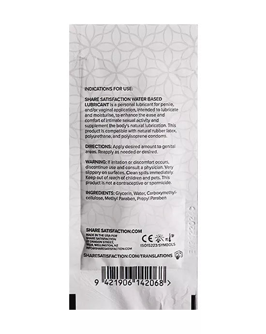 Share Satisfaction Water Based Lubricant (sachet)