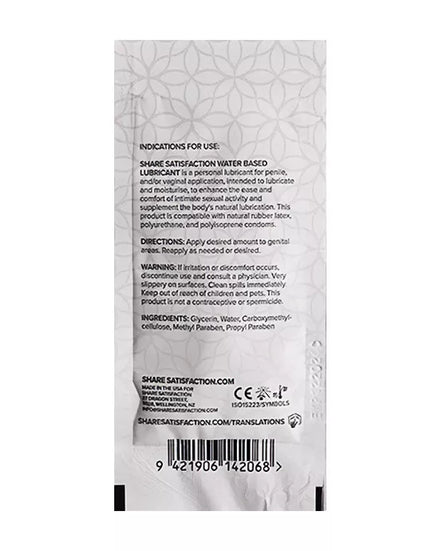 Share Satisfaction Water Based Lubricant (sachet)