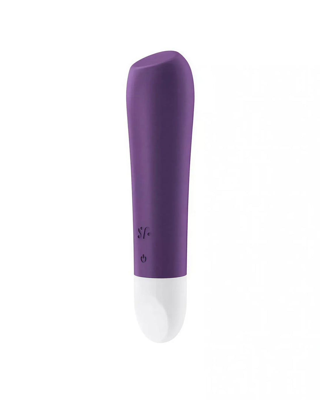 Satisfyer Ultra Power Bullet 2 in purple and white, featuring a sleek design and control button on the side.