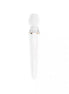 Satisfyer Double Wand-Er in white with a rounded head and three control buttons on the handle.