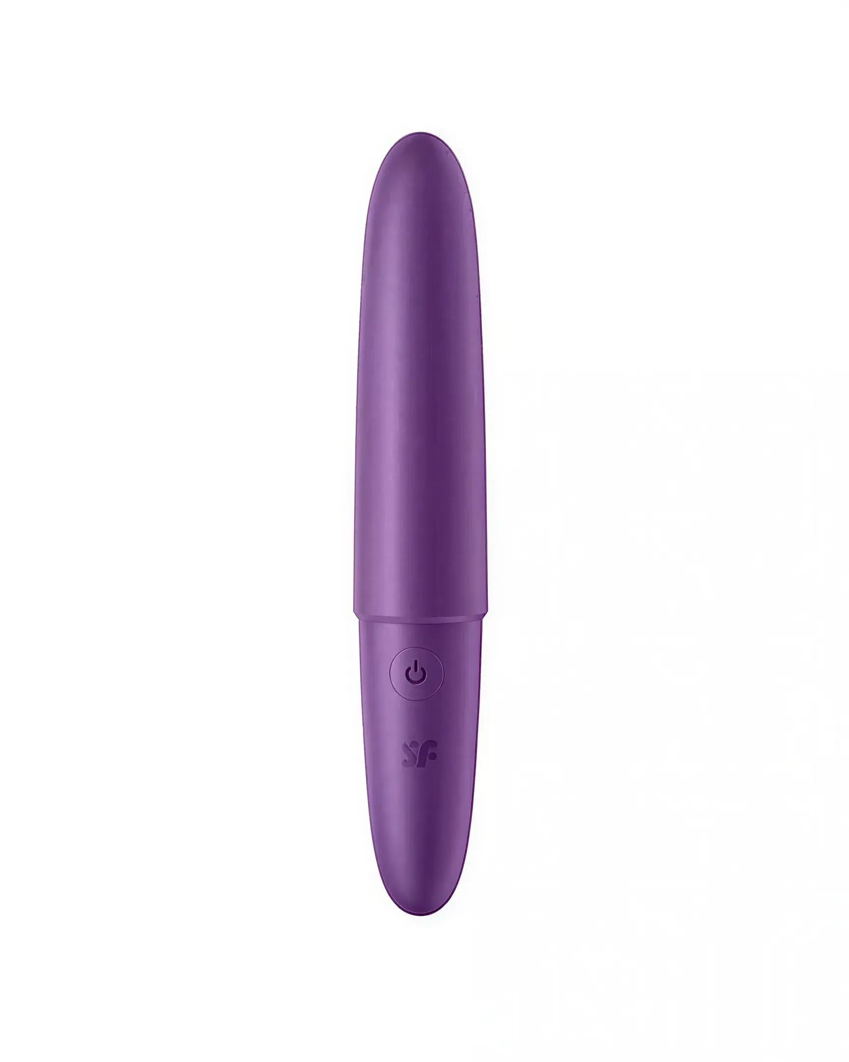 Satisfyer Ultra Power Bullet 6 in purple, featuring a smooth design and a power button on the base.