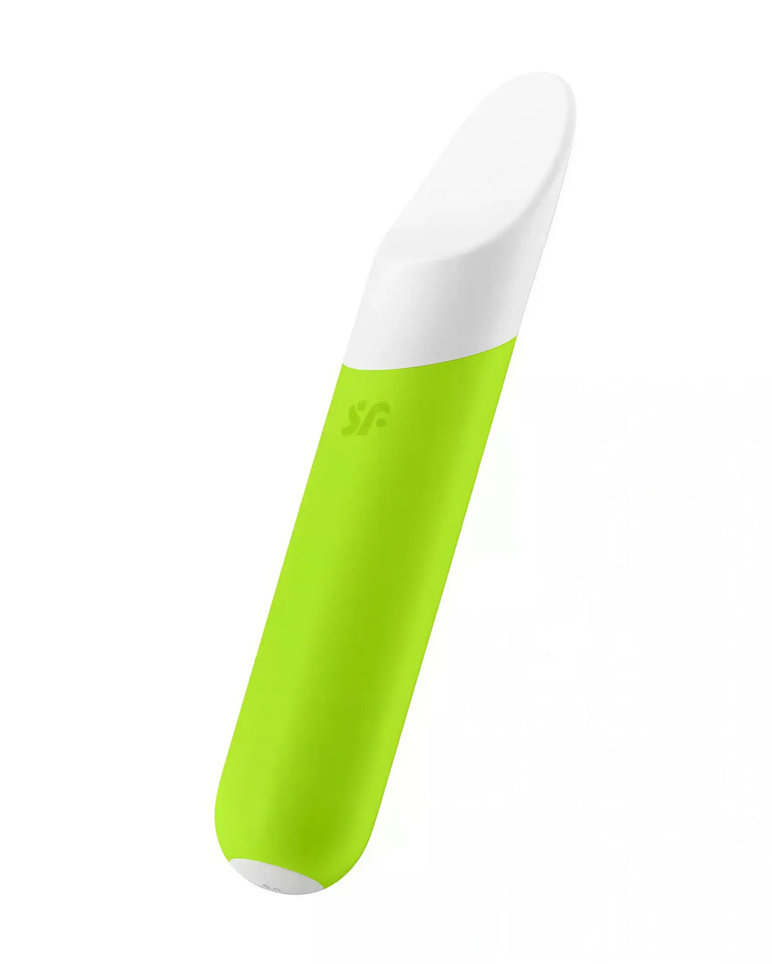Satisfyer Ultra Power Bullet 7 in bright green with a white tip, featuring a sleek, ergonomic design.