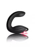 Rocks Off Rude Boy Xtreme prostate vibrator in black with textured surface and red light feature.