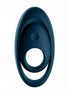 Satisfyer Glorious Duo cockring in dark blue, featuring a smooth design and central opening for comfort.