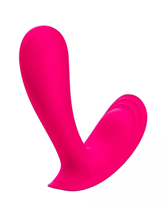Satisfyer Top Secret in bright pink, featuring a sleek, curved design with a smooth surface and ergonomic shape.