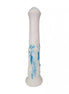 Share Satisfaction Kinki XL 11.2 inch stallion dildo in white with blue accents and textured shaft for enhanced grip.