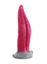 Kinki James Of Hell tongue dildo in pink and gray, featuring a textured base and dual tapered design.