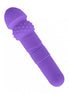 Lyra textured wand vibrator in purple with ribbed and dotted surfaces, featuring two control buttons.