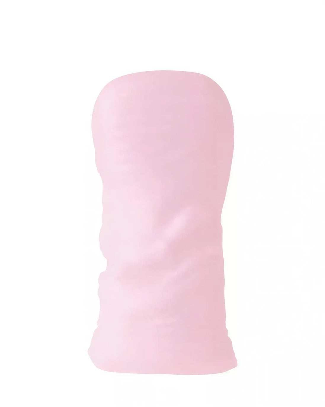 Reversible pocket curves stroker in soft pink silicone with textured surface for enhanced stimulation.