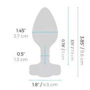 B-Vibe vibrating jewel plug in a sleek design, featuring a tapered tip and a wide base for stability.