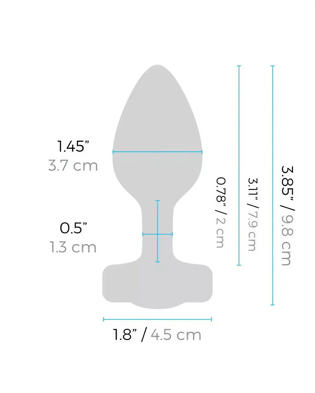 B-Vibe vibrating jewel plug in a sleek design, featuring a tapered tip and a wide base for stability.