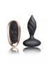 Rocks Off Petite Sensations Desire Plug in black silicone with a textured design and remote control.