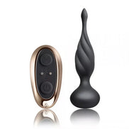 Rocks Off Petite Sensations Discover butt plug in black silicone with a curved design and remote control.