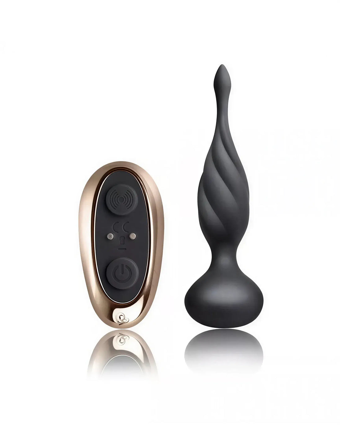 Rocks Off Petite Sensations Discover butt plug in black silicone with a curved design and remote control.