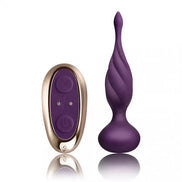 Rocks Off Petite Sensations Discover butt plug in purple with a smooth, tapered design and remote control.