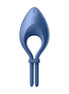 Satisfyer Bullseye adjustable cock ring in blue silicone with a smooth surface and two adjustable arms.